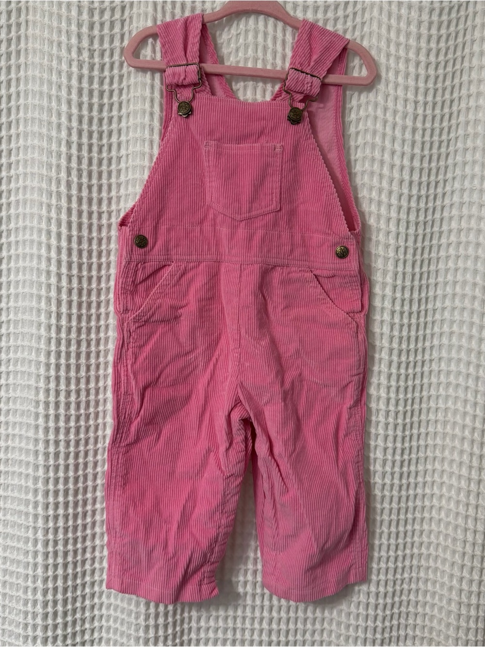 Vintage Pink Kids Corduroy Overalls